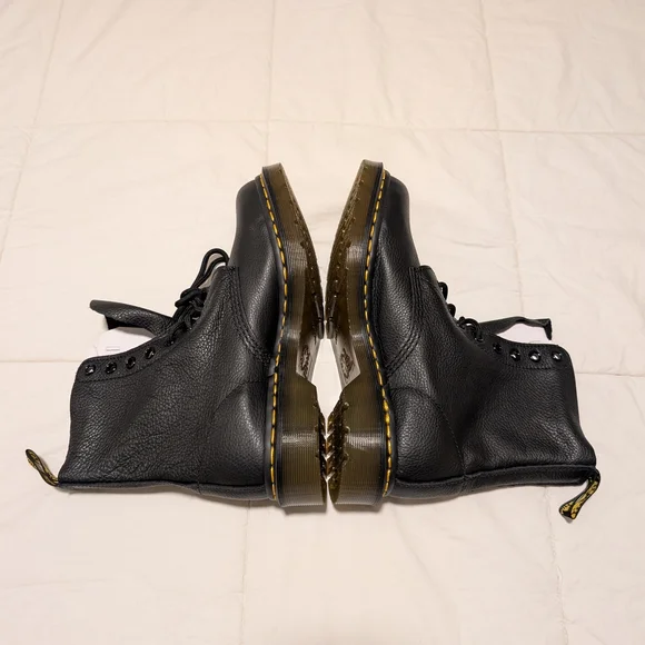 Black Leather Lace-Up Boots - Picture 10 of 16